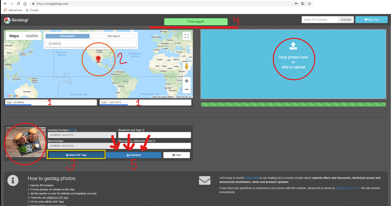 5 pasos para ingresar coordenadas