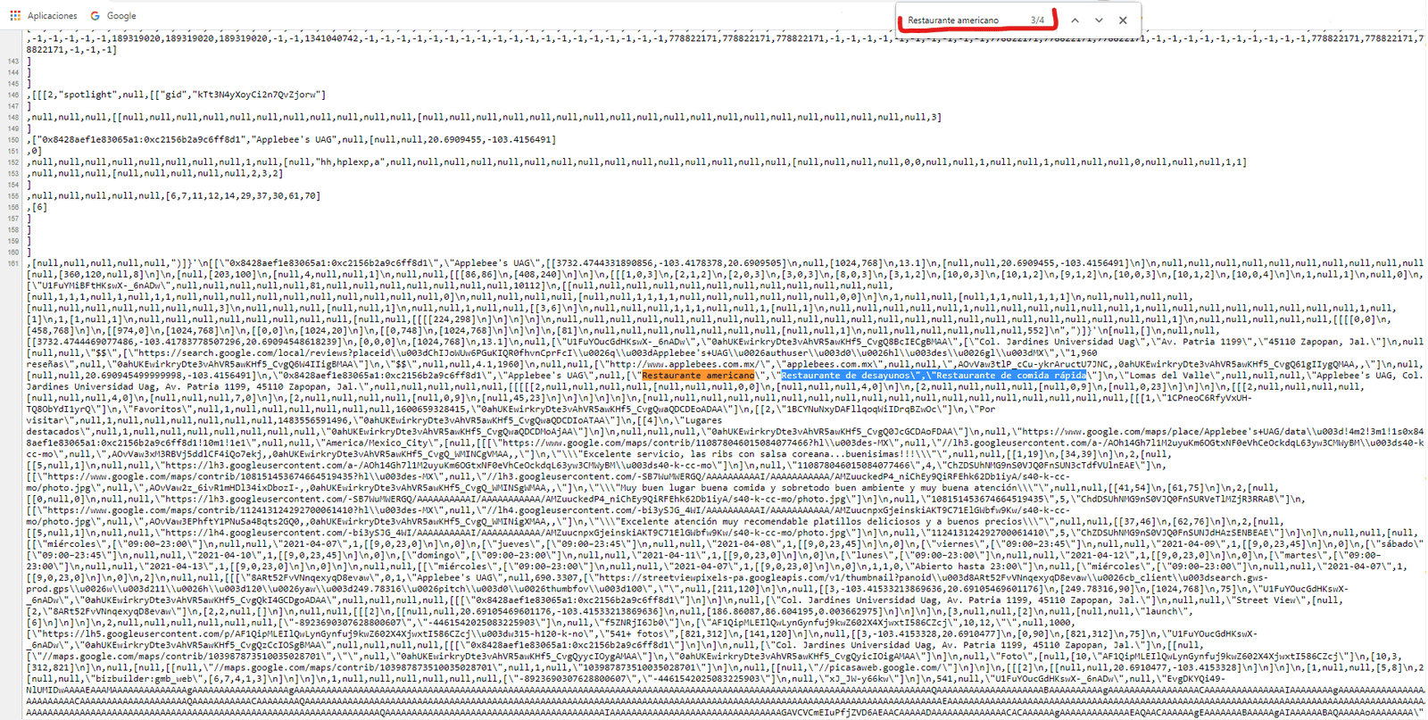 Buscar categoría del restaurante