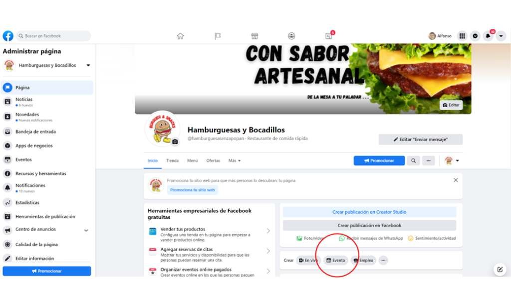 Crear tu primer evento