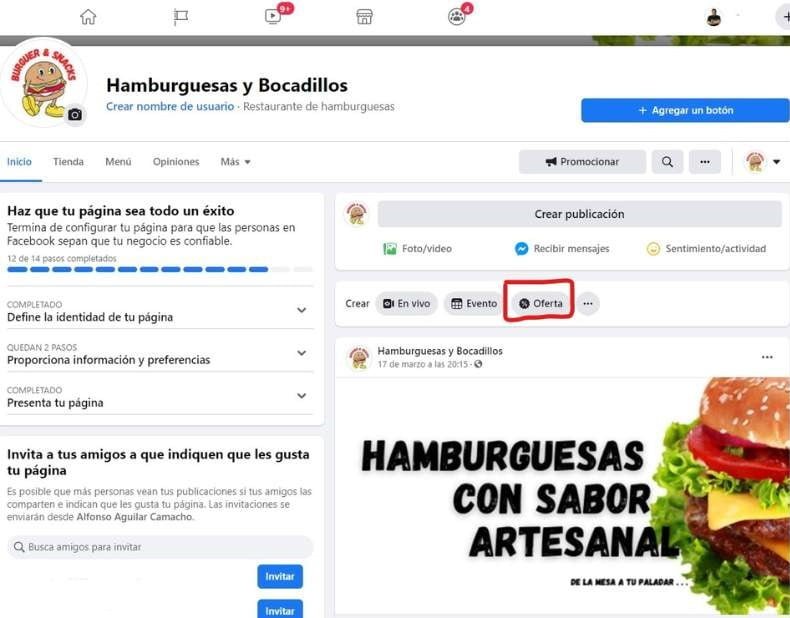 FB Orgánico - Crear tu primera oferta
