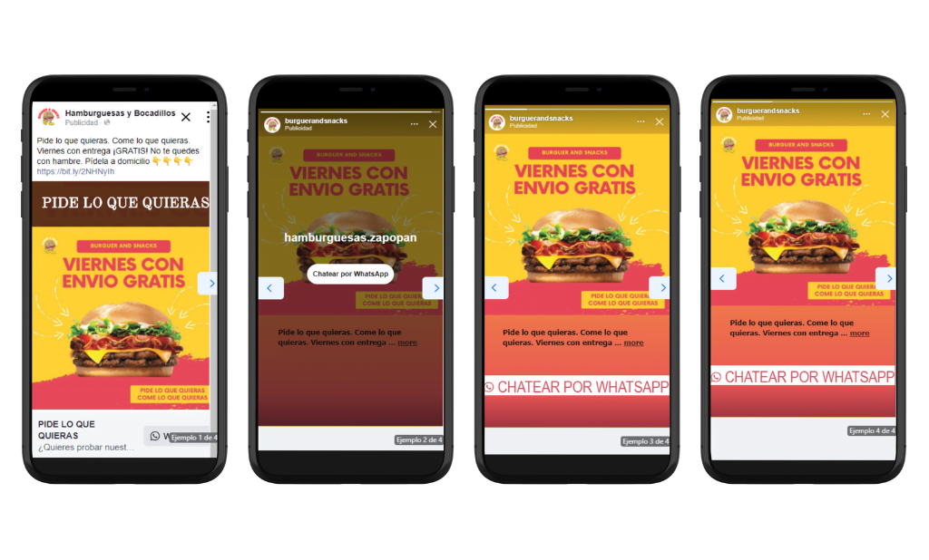 Cuatro ejemplos de anuncio