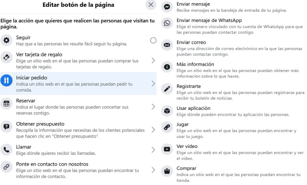 Editar botón de la página