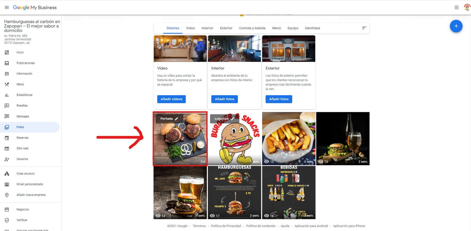 Imagen geolocalizada en tu perfil de negocio de Google