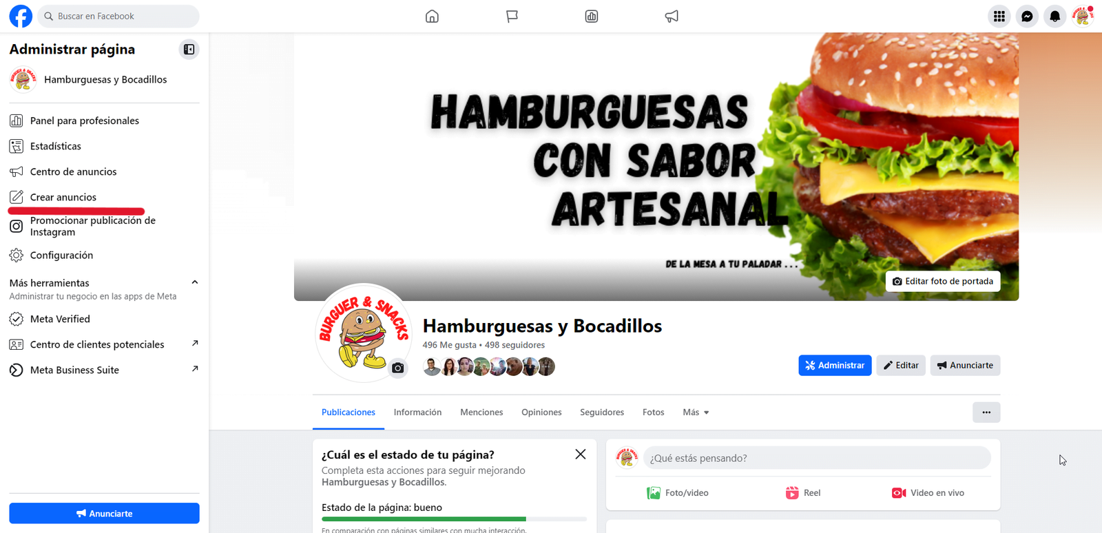 Promocionar tu página