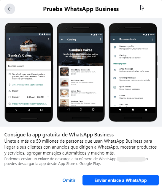 Prueba WhatsApp business